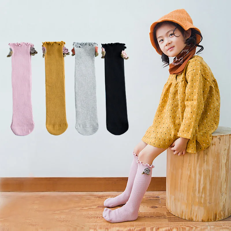 SLKMSWMDJ/весенне-осенние детские чулки хлопковые с оборками для девочек подходит От