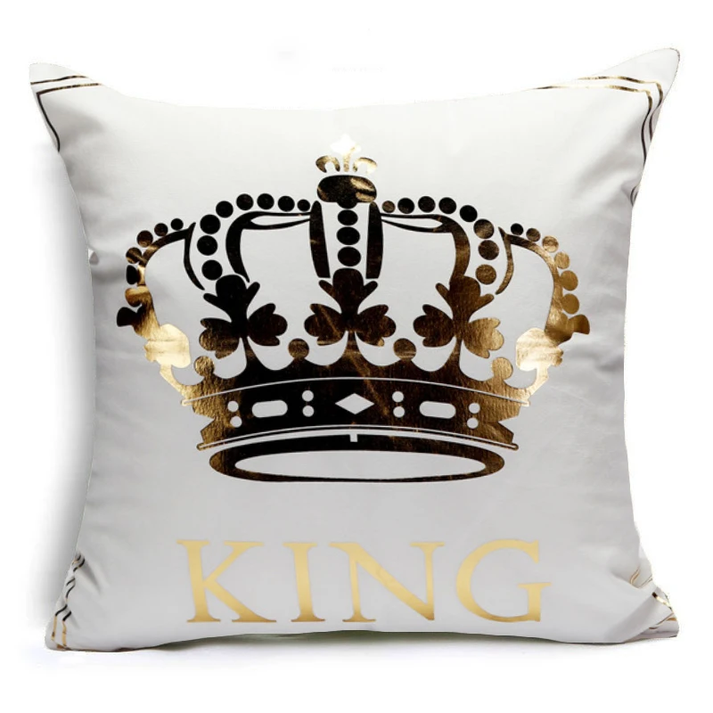 Новинка бронзовая Подушка KING &amp QUEEN наволочка с рисунком поцелуя хлопок