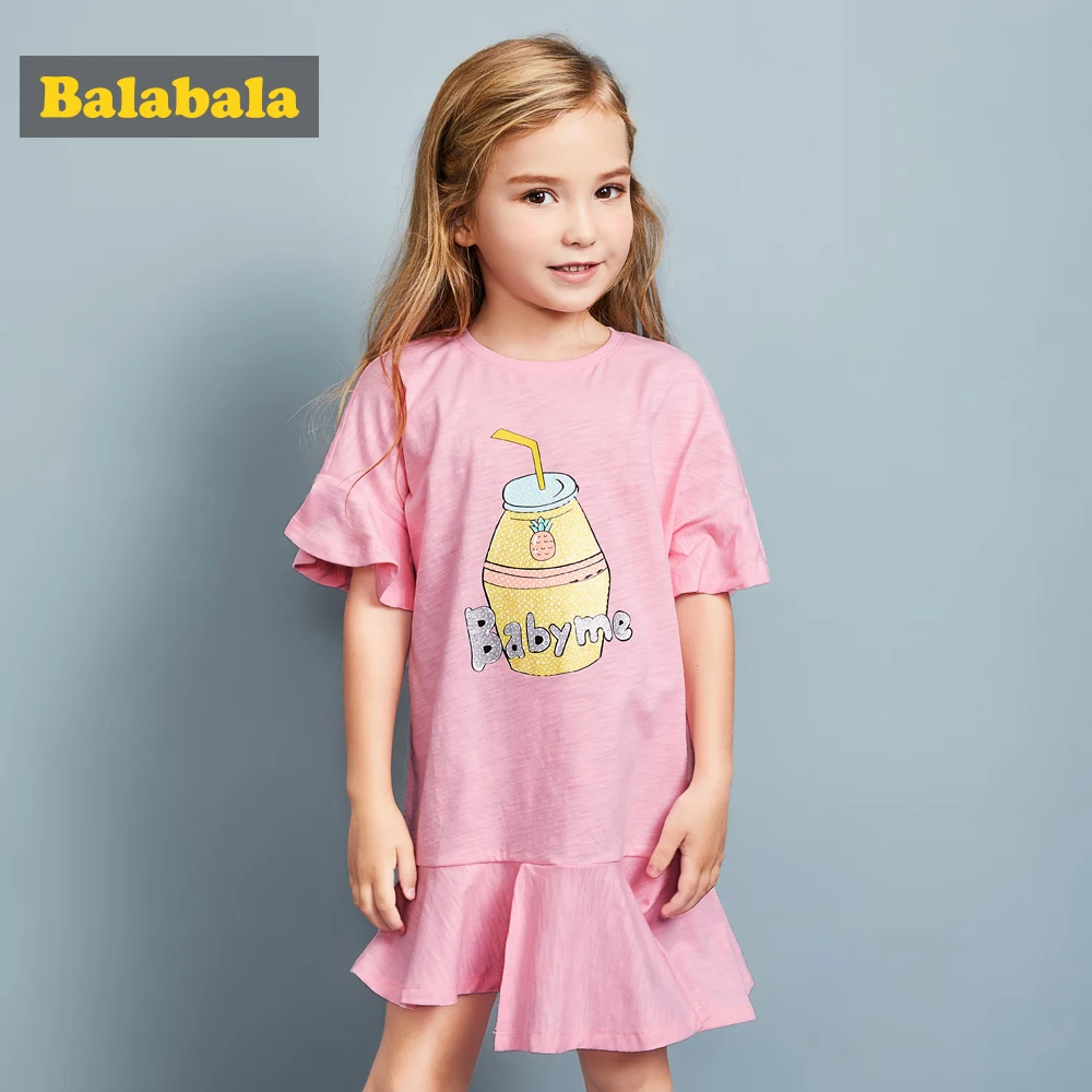 Balabala/красивое платье с цветочным рисунком Летняя одежда для девочек Детская