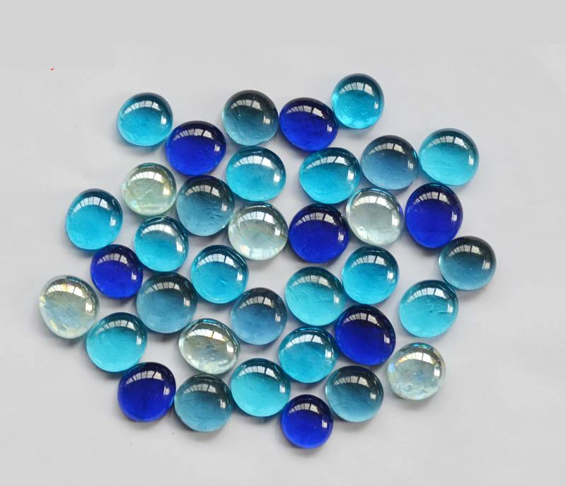 Украшения для дома плоский стеклянный камень 80 шт. синее стекло рукоделие