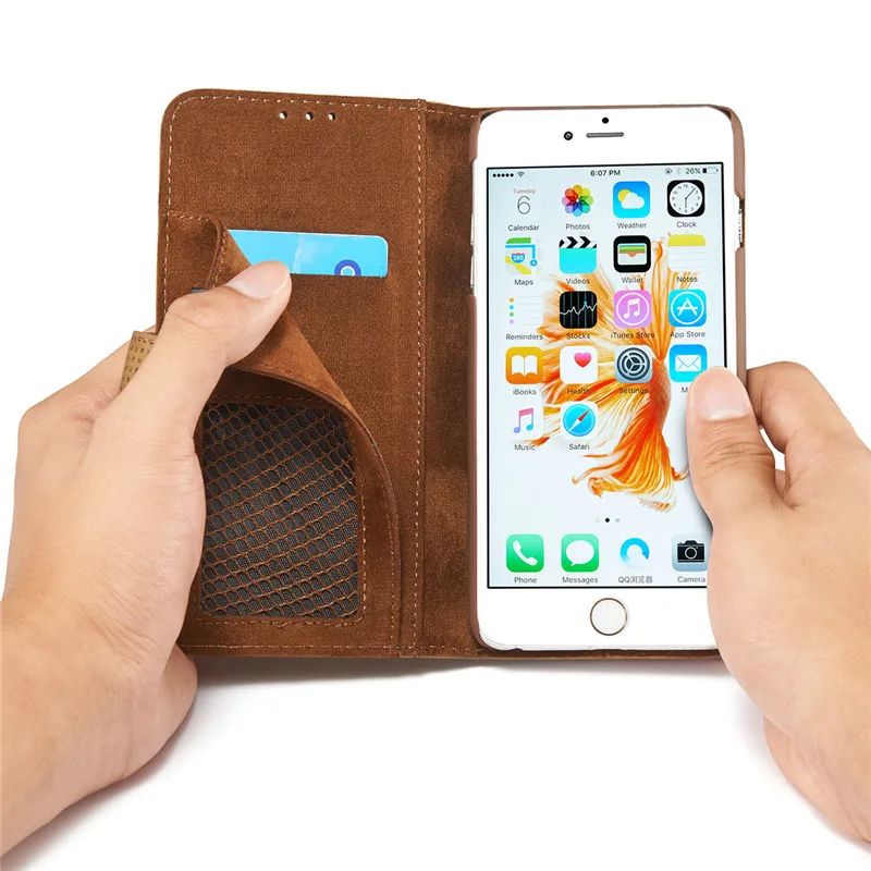 Vintage Leather Case For Apple iPhone 7 / Plus Luxury Premium Retro Flip Wallet Cover for i Phone 7plus | Мобильные телефоны и