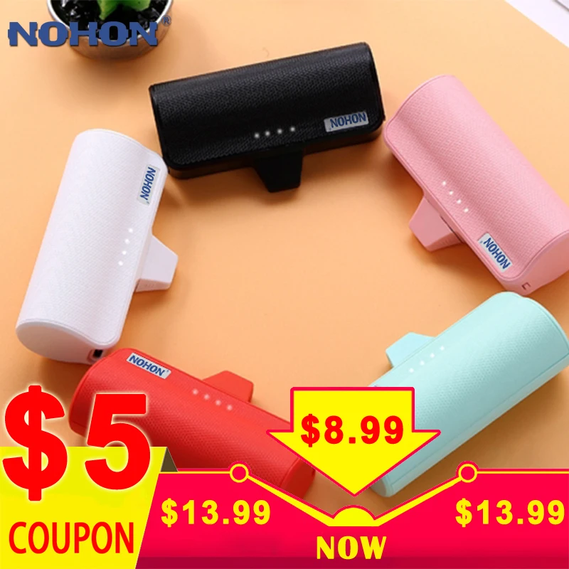 NOHON карманный внешний аккумулятор зарядное устройство для телефона iPhone XS X iPad samsung