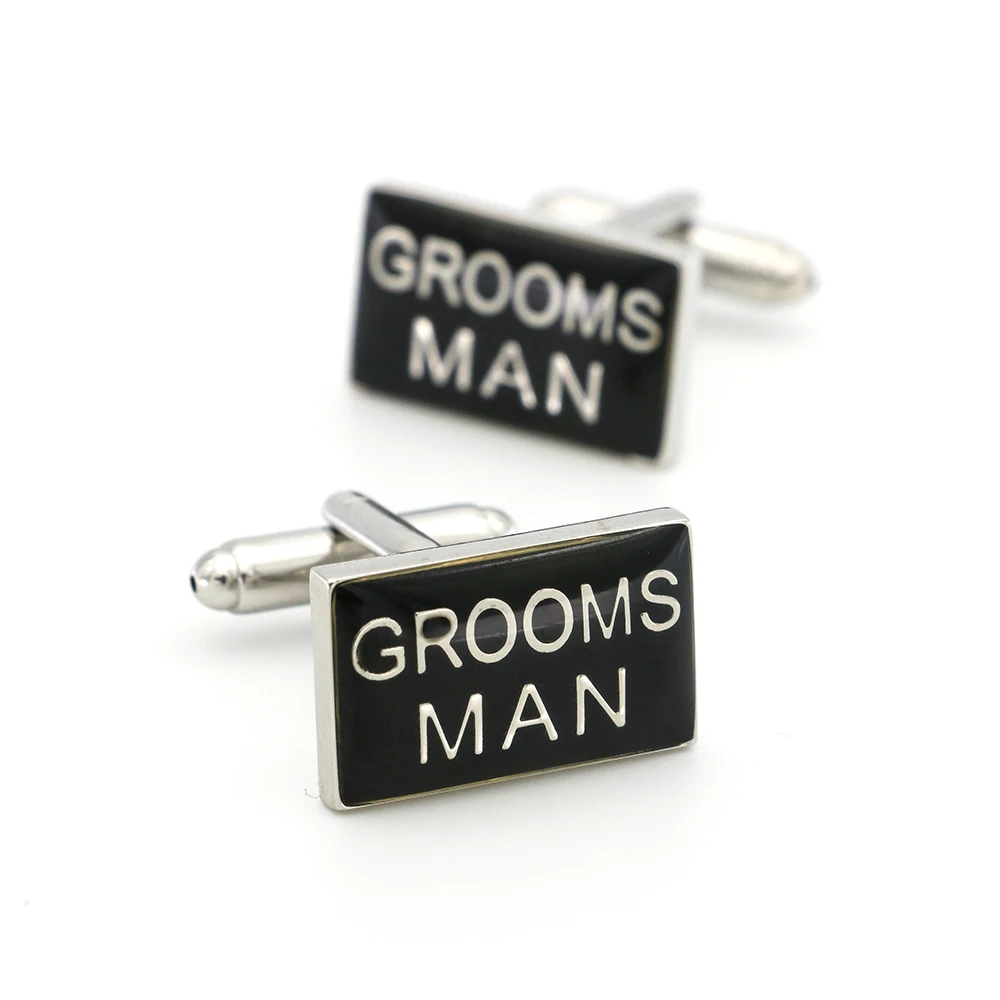 Мужские свадебные манжеты из меди черного цвета grooms man|Зажимы для галстука и