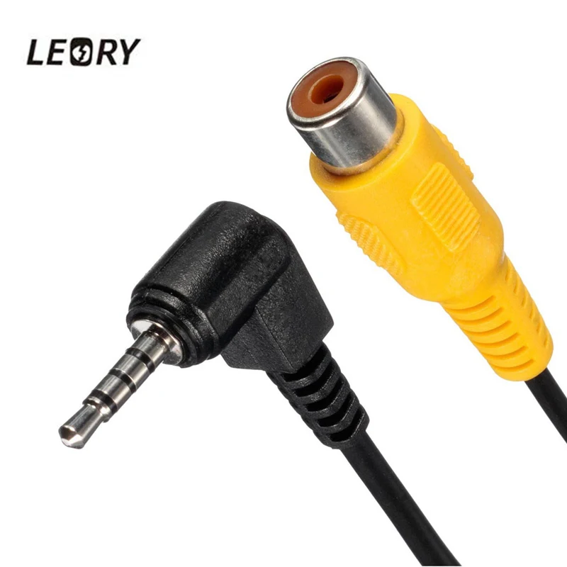 LEORY 2 5 мм стерео штекер RCA мама адаптер кабель 100 см для GPS AV In конвертер Черный