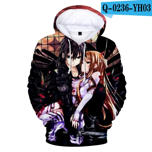 3dwy-770 3-20 years hoodies Sword Art Online 3d printed hoodie men/boys SAO Game sweatshirt harajuku streetwear Jacket coat Kids clothes - Цвет: 3dwy-770