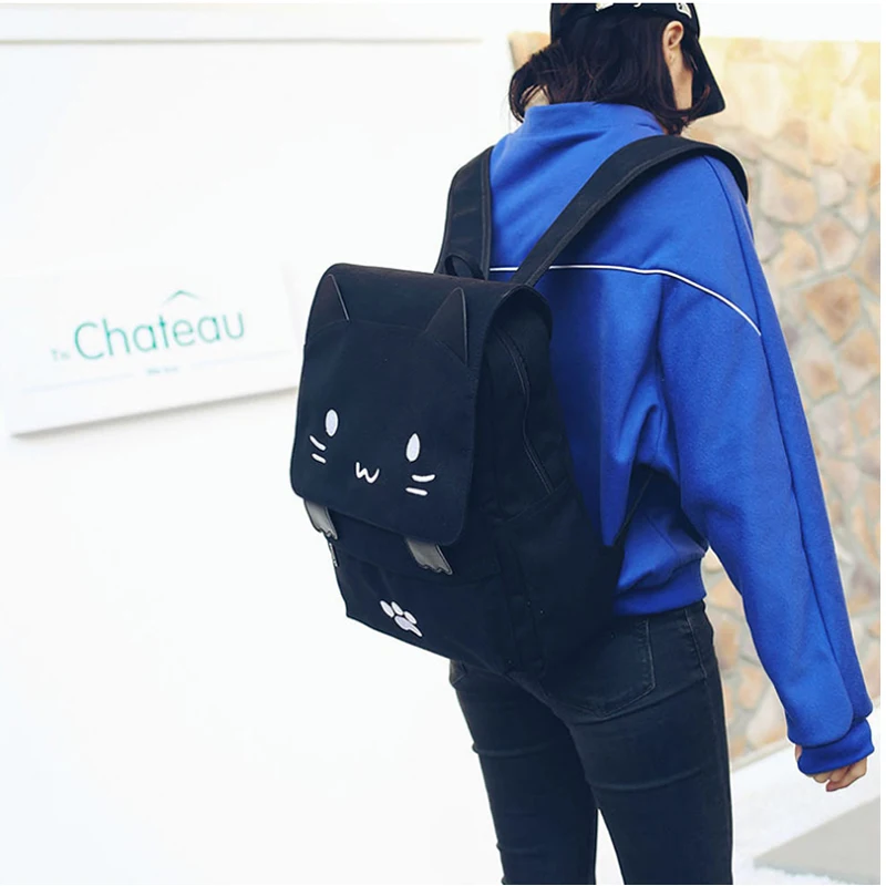 Холст печати Mochila Feminina рюкзак с милым рисунком кота школьная Kanken Рюкзаки для