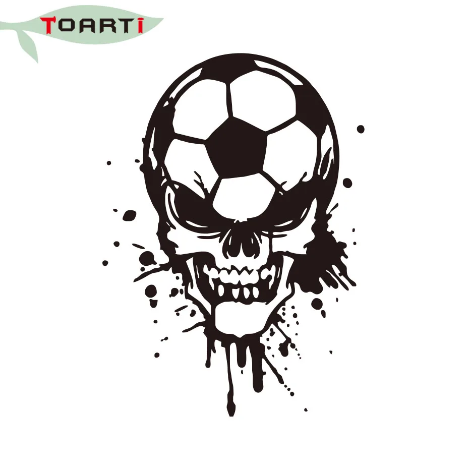 Виниловая наклейка на голову футбольного черепа для автомобиля спортивная игра