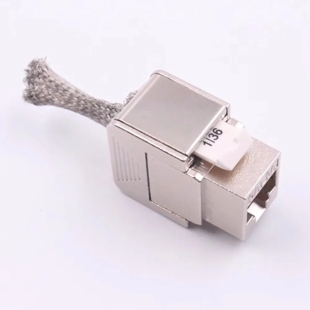 

20pcs New design zinc alloy 10G 180degree FTP toolless cat6a rj45 shielded keystone jack FTP cat6/6A/5e Toolless Keystone Jack