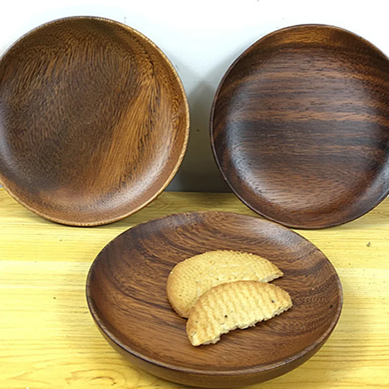 Блюдо для торта из японского дерева акации тарелка черного ореха и устойчивая к