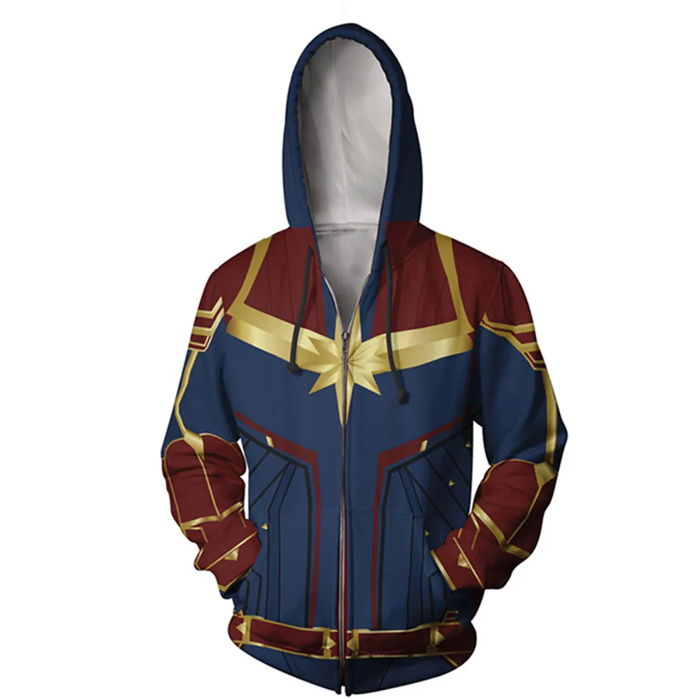 3D принт капитан Марвел Carol Danvers Ms Marvel костюмы толстовки спортивный костюм