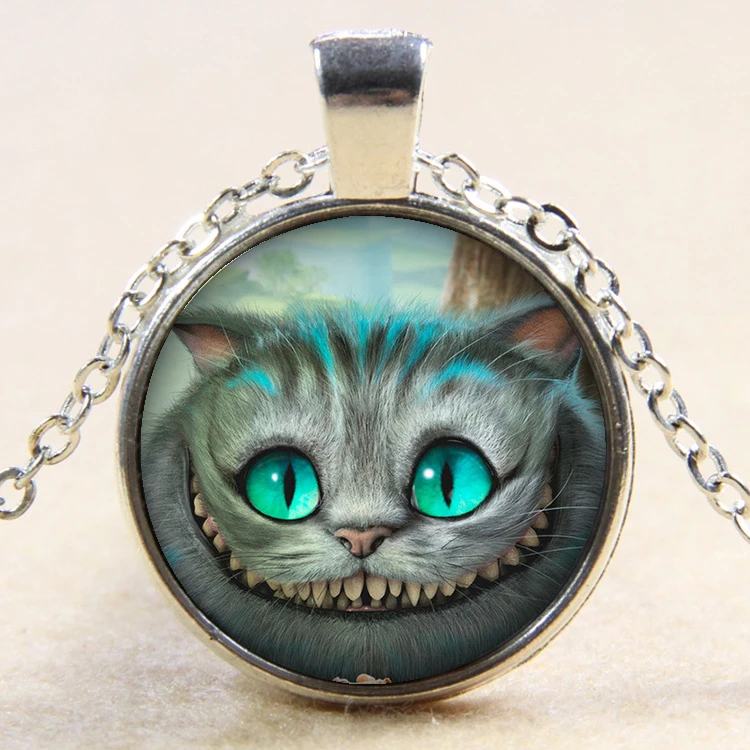 Лидер продаж Красота прекрасные кошки 25 мм стекло ожерелье с кабошоном ручная