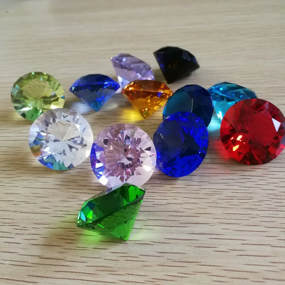 Блестящие 60 мм Красочные Хрустальные Алмазы пресс-папье кварцевые ремесла