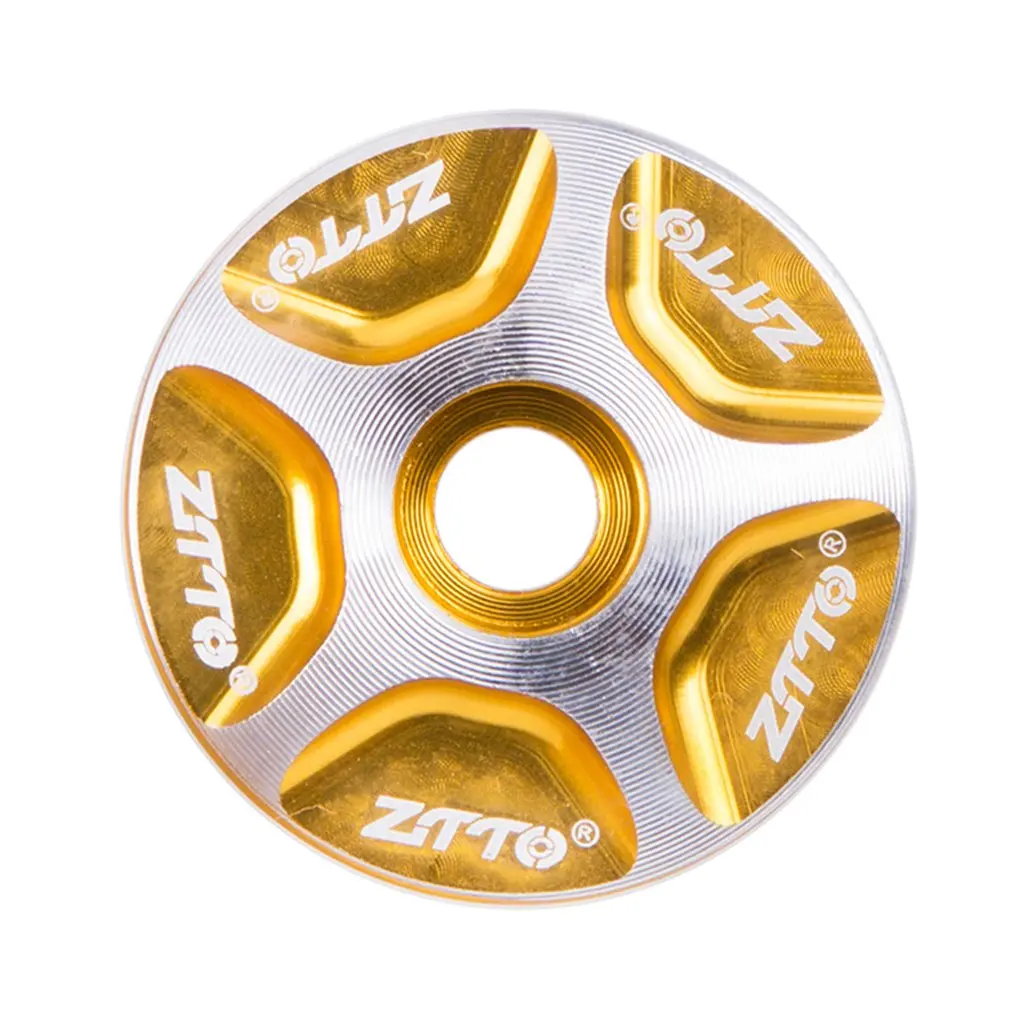 1pcs Gold Велосипедная гарнитура MTB Стебель вилка верхняя крышка 1-1/" безрезьбовая гарнитура части горный велосипед дорожный Алюминиевый Чехол - Цвет: 1pcs Gold