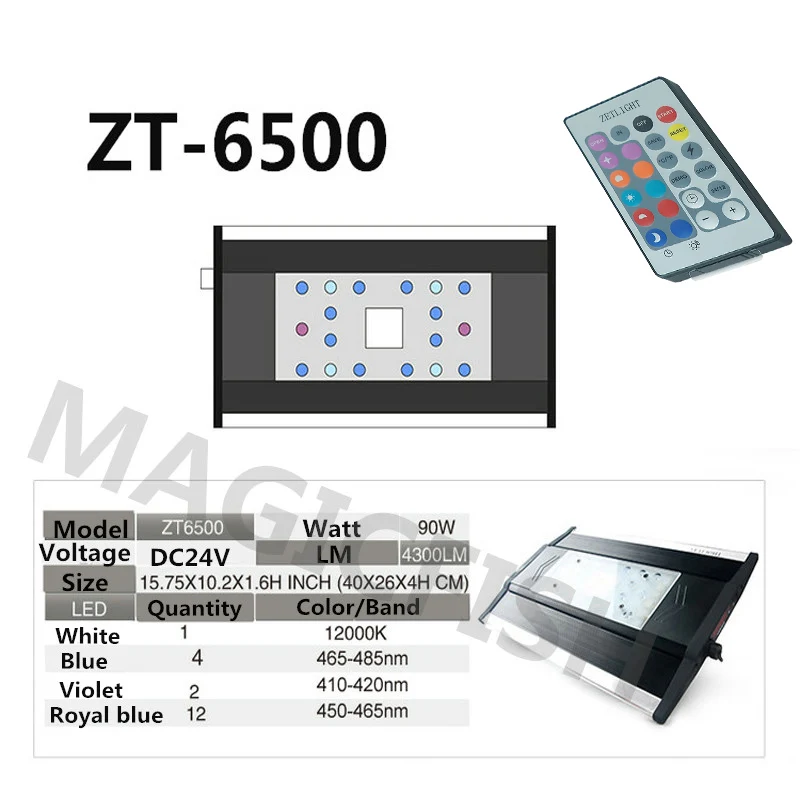 ZT6500 ZETLIGHT ZT6500 ZT6500C Wi-Fi светодиодный светильник для выращивания морских кораллов, аквариума, светодиодный светильник для украшения рифов - Цвет: ZT6500