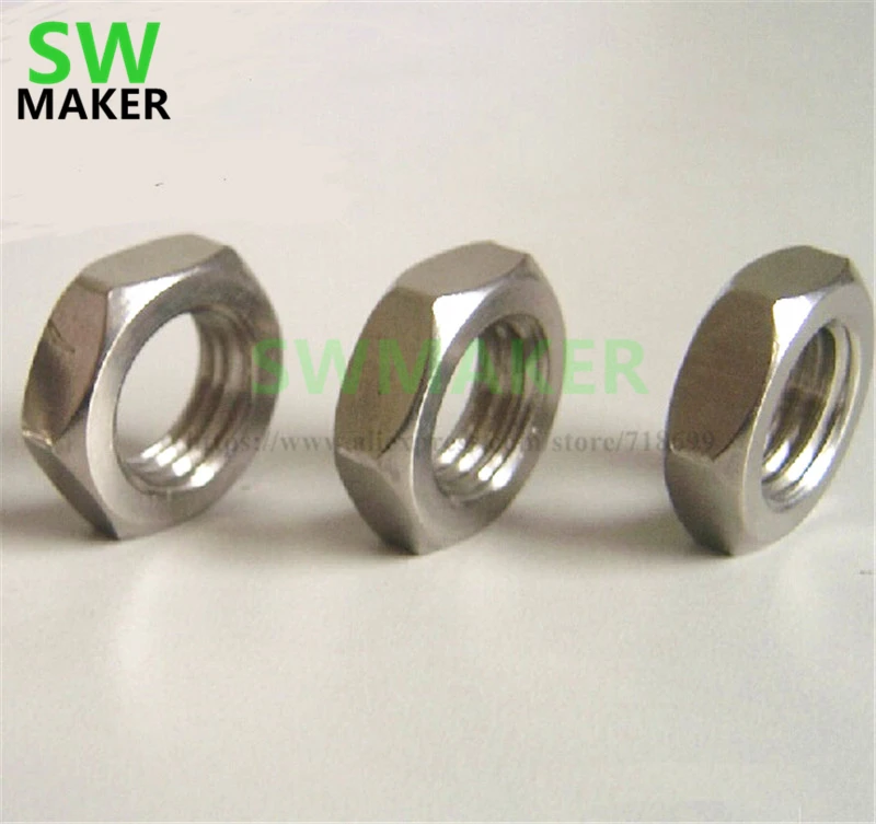 

SWMAKER 50pcs DIN439 304 Stainless Steel M8 / M10 Hexagonal Nut