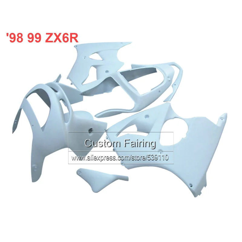 nice custom Motorcycle fairings for Kawasaki zx6r white 98 99 1998 1999 Ninja 636 zx 6r fairing kit xl27 | Автомобили и мотоциклы