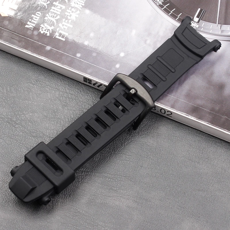 Высокое качество Черный силиконовый резиновый ремешок для Casio PRG-130YPRW-1500YJ