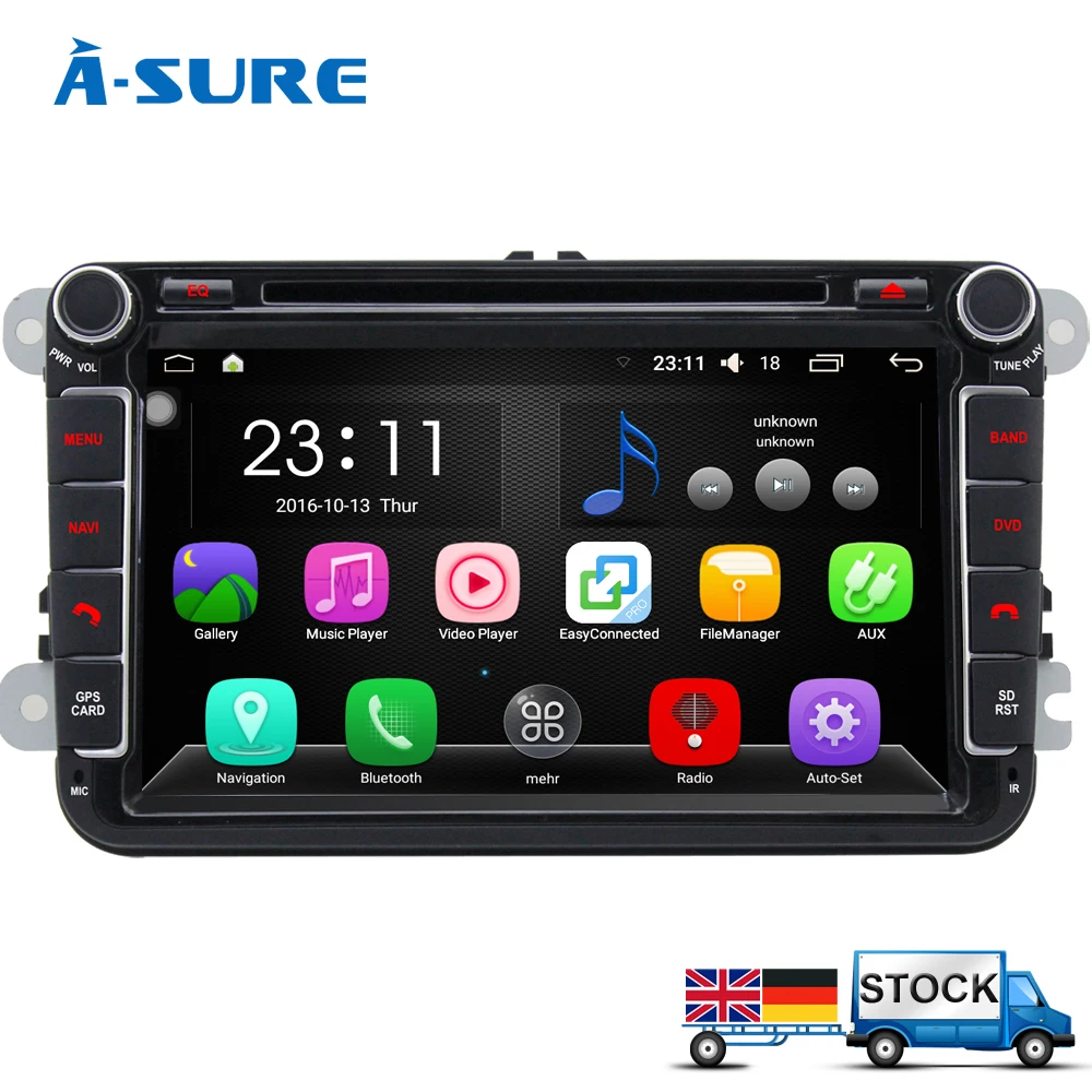 A Sure 2 Din Android авто радио навигатор с GPS DVD для VW PASSAT B6 POLO SHARAN Tiguan Touran Caddy GOLF 5 Mk6 T5 SEAT