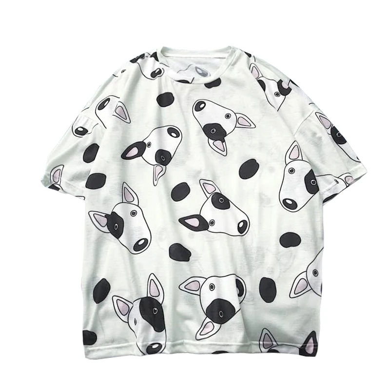 2019 Autumn New Korean Men's Quarter Clearance Half-sleeve Loose Student Short-sleeved Street Handsome Cartoon T-shirt | Мужская