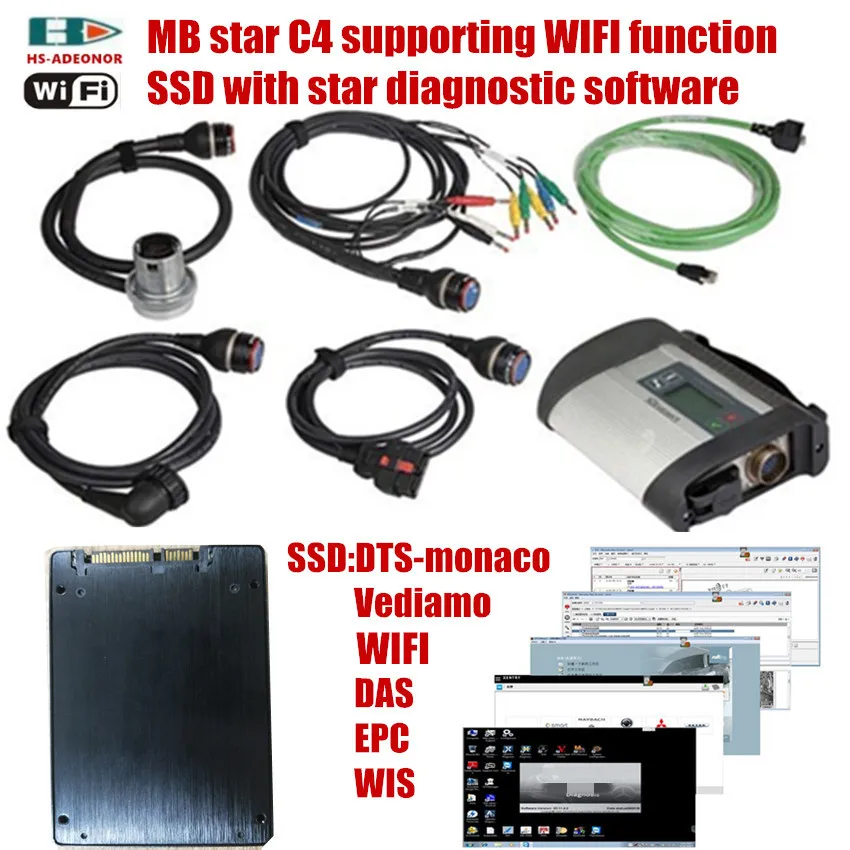 MB Star obd2 автомобиля инструменту диагностики SD C4 и 512G SSD с новейшим программным