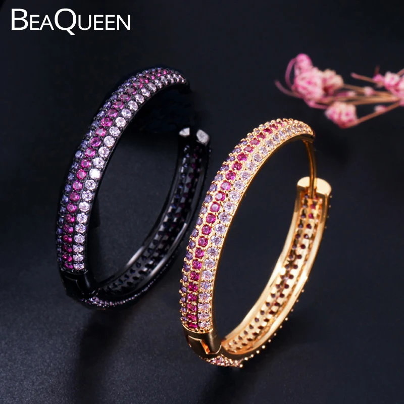 BeaQueen красный фиолетовый розовый многоцветный кубический цирконий большой круг