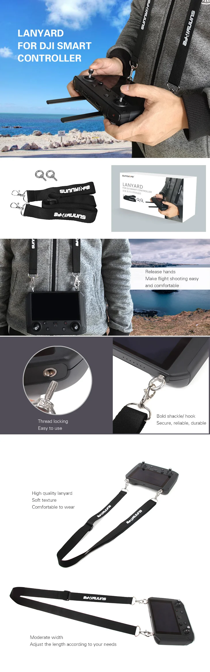 Sunnylife нашейные Ремешки ремешок для DJI Smart контроллер MAVIC 2 PRO& ZOOM Drone аксессуары в категории «шнурки»