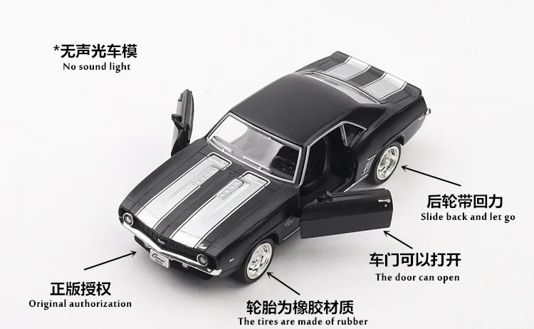 1:36, американская мышечная машина, Игрушечная машина Chevrolet Camaro, металлическая игрушка, Литые и игрушечные транспортные средства, модель автомобиля, игрушки для детей