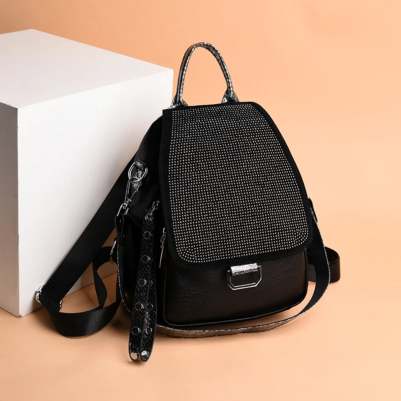 Women's Embroidered Backpack Women's Sequins Travel Backpack Women's Diamond Studded Backpack Mochilas Shoulder Bags School bag