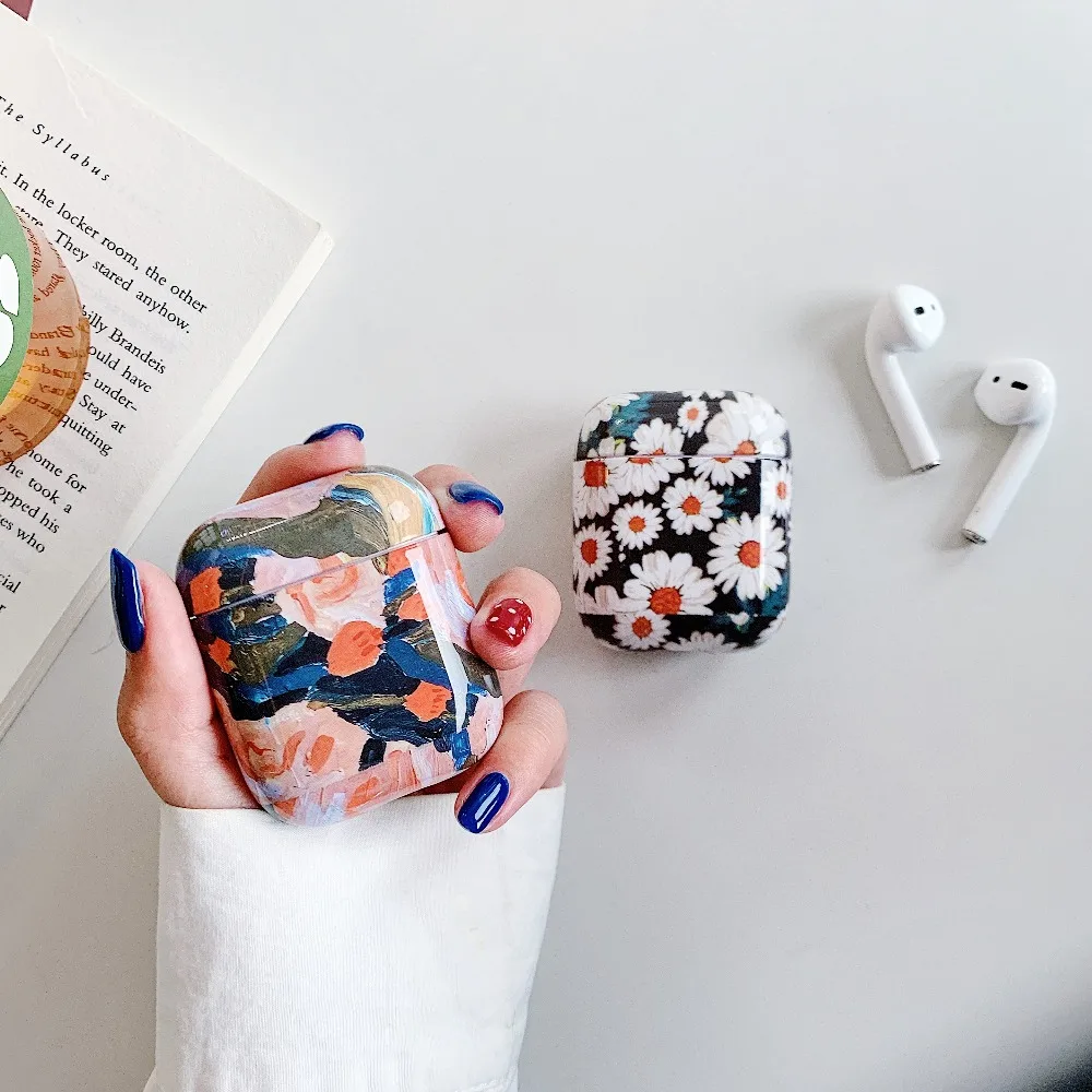 Красивая волнистая текстура узор беспроводные наушники зарядка Airpods сумка для
