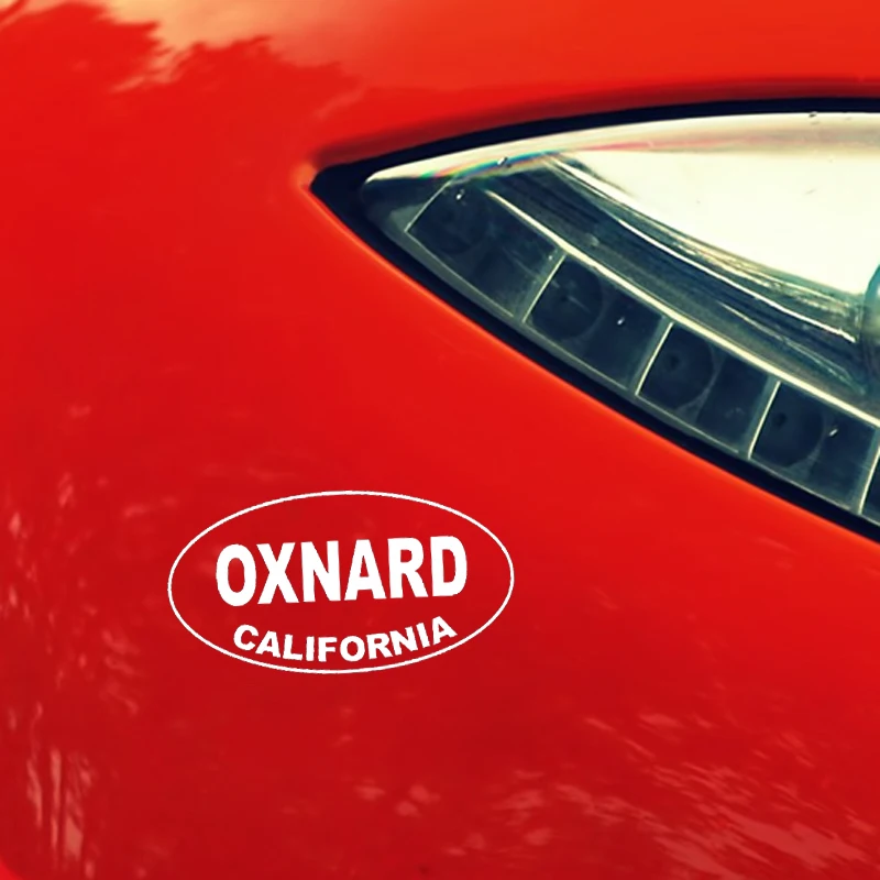 YJZT 14 6 см * 7 8 OXNARD CALIFORNIA овальная виниловая наклейка автомобильная черная