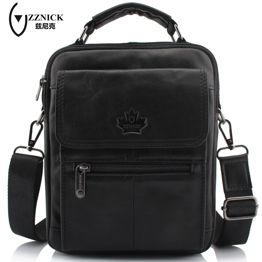 ZZNICK Genuine Leather Shoulder Bags Fashion Men Messenger Bag Small ipad Male Tote Vintage New Crossbody Men's Handbags |