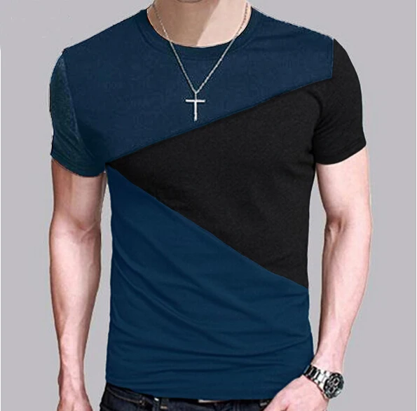 Новинка 2017 года конструкции мужские футболки Slim Fit Экипаж шеи Футболка