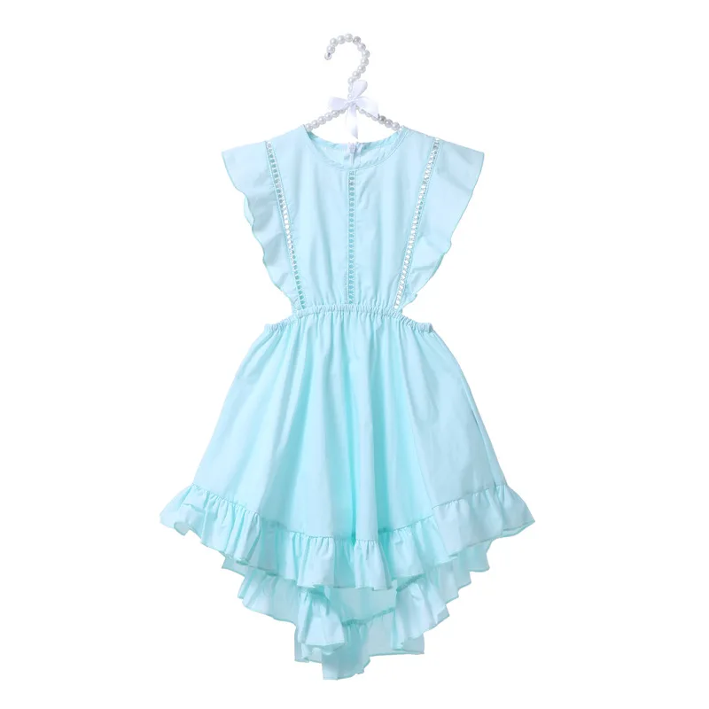 Girls BOHO Ruffles Dress Sweet Fashion Dovetail Dresses Solid A-Line Children Princess Clothes | Детская одежда и обувь
