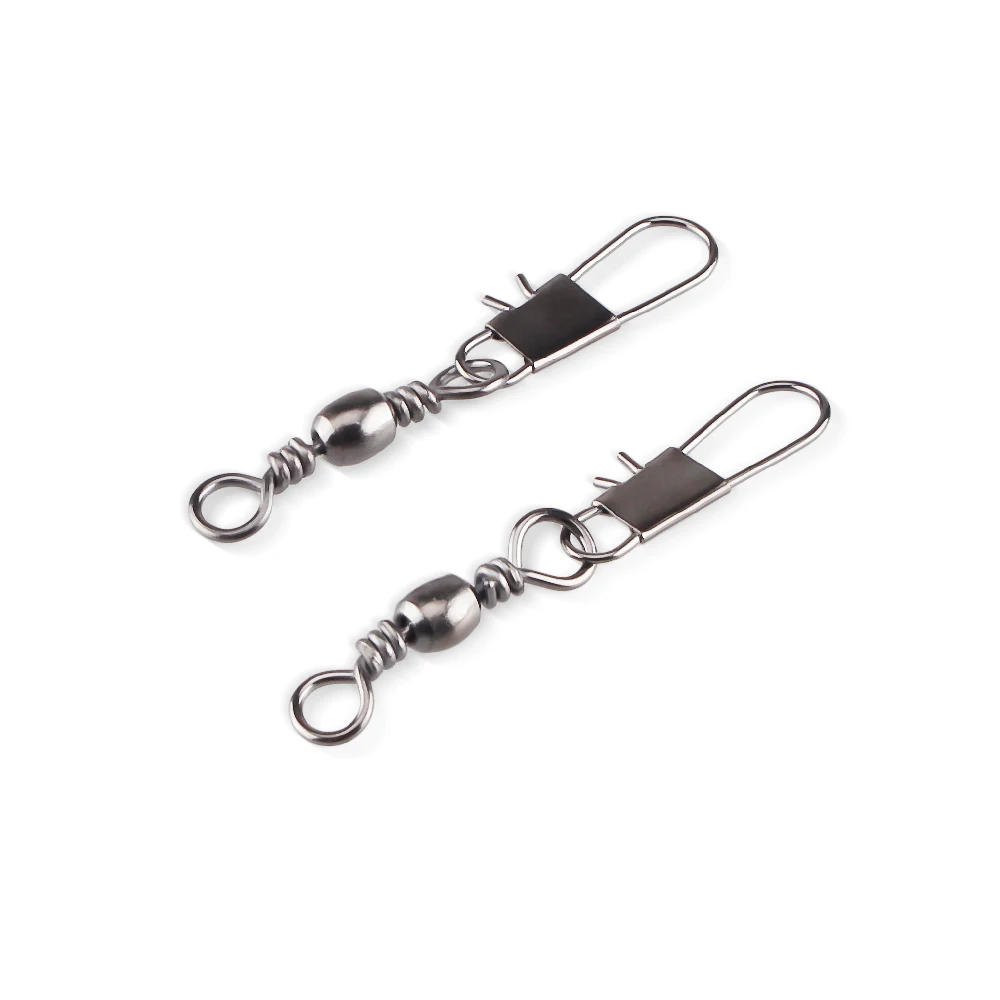 

DNDYUJU(30-100PCS) Fishing Connector Pin Bearing Rolling Swivel Stainless Steel with Snap Fishhook Lure Tackle Accessorie