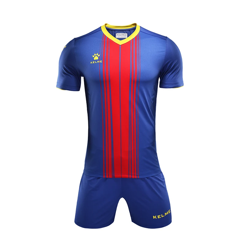 FlashBlue Kelme Мужская футбольная Джерси Survete мужчины t футбольные соревнования тренировочная форма костюм 3991536 - Цвет: FlashBlue