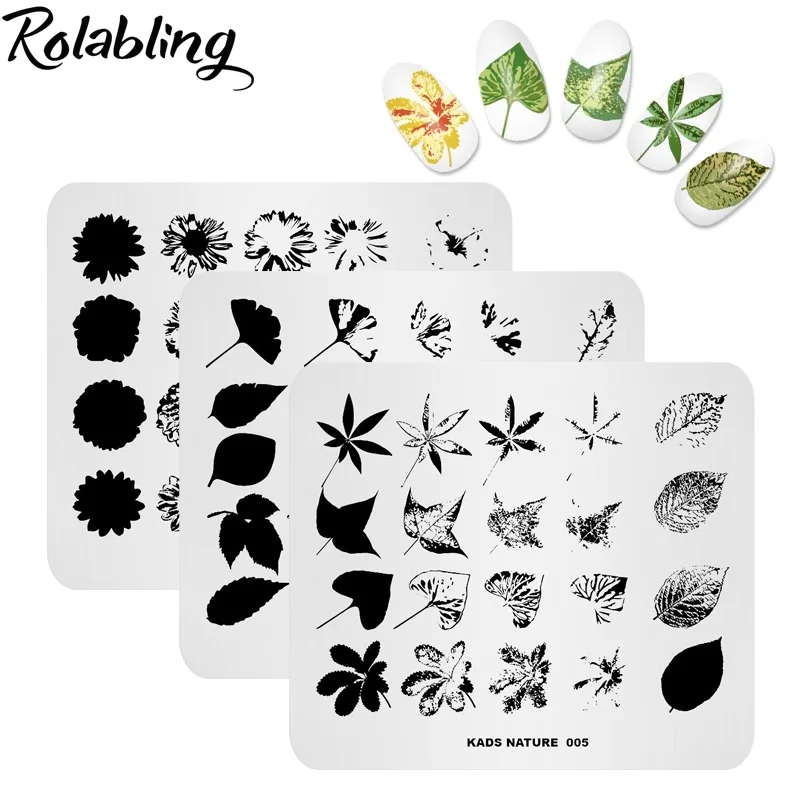 Пластины для стемпинга ногтей Rolabling 10 шт./компл. различных видов дизайна пластины
