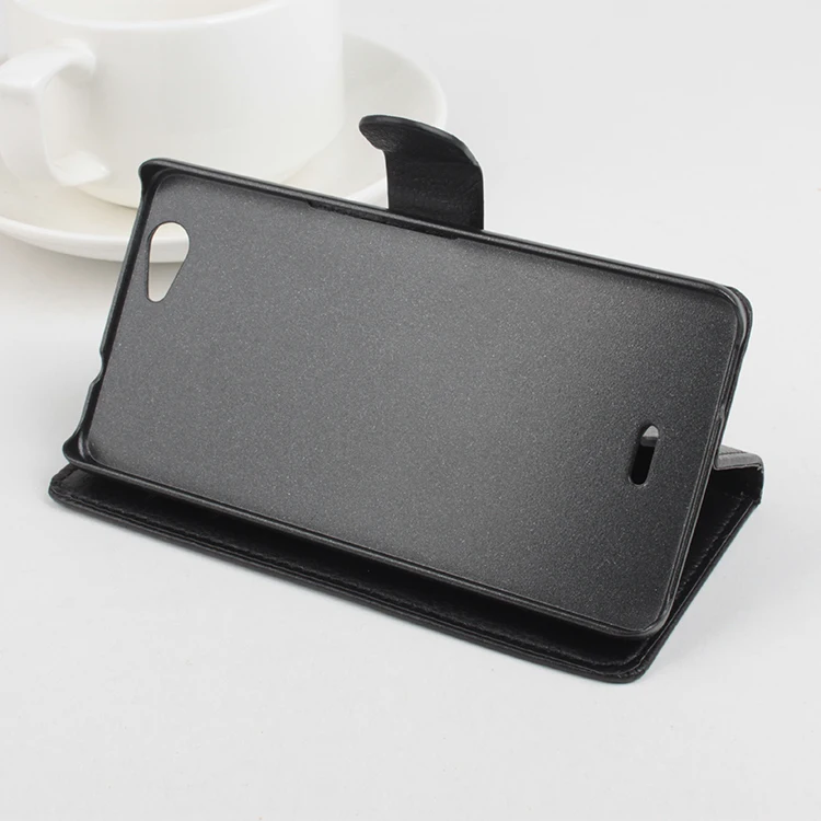 Кожаный чехол кошелек для wiko Ridge fab 4G книжка телефона чистый цвет личи PU узор