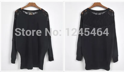 Большие размеры Бесплатная доставка летучая мышь длинный рукав свитер блузки 2014