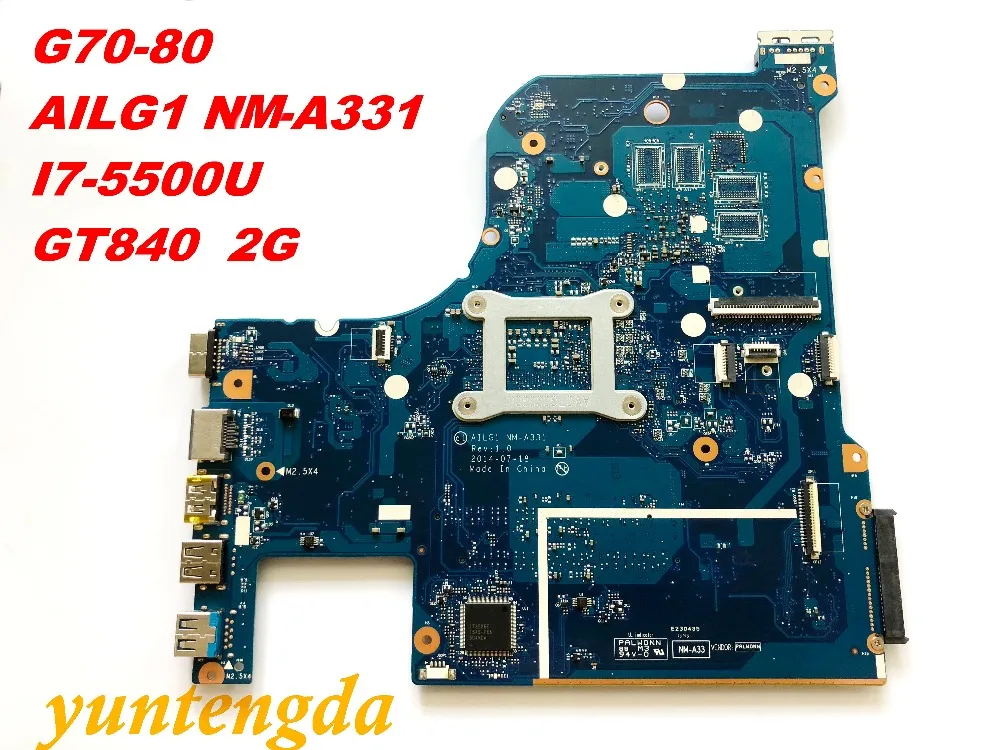 Оригинальный Для Lenovo G70 80 материнская плата AILG1 NM A331 I7 5500U GT840 2 Гб испытанное
