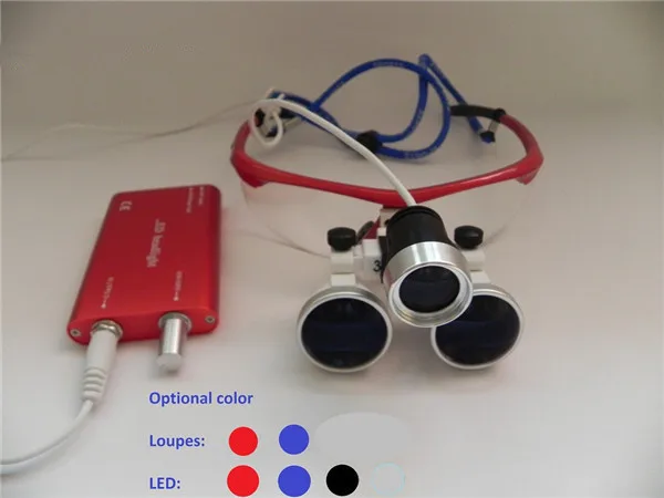 

Anti-Fog 3.5x 420mm Dental Surgical Binocular Loupes + LED Head Light lamp