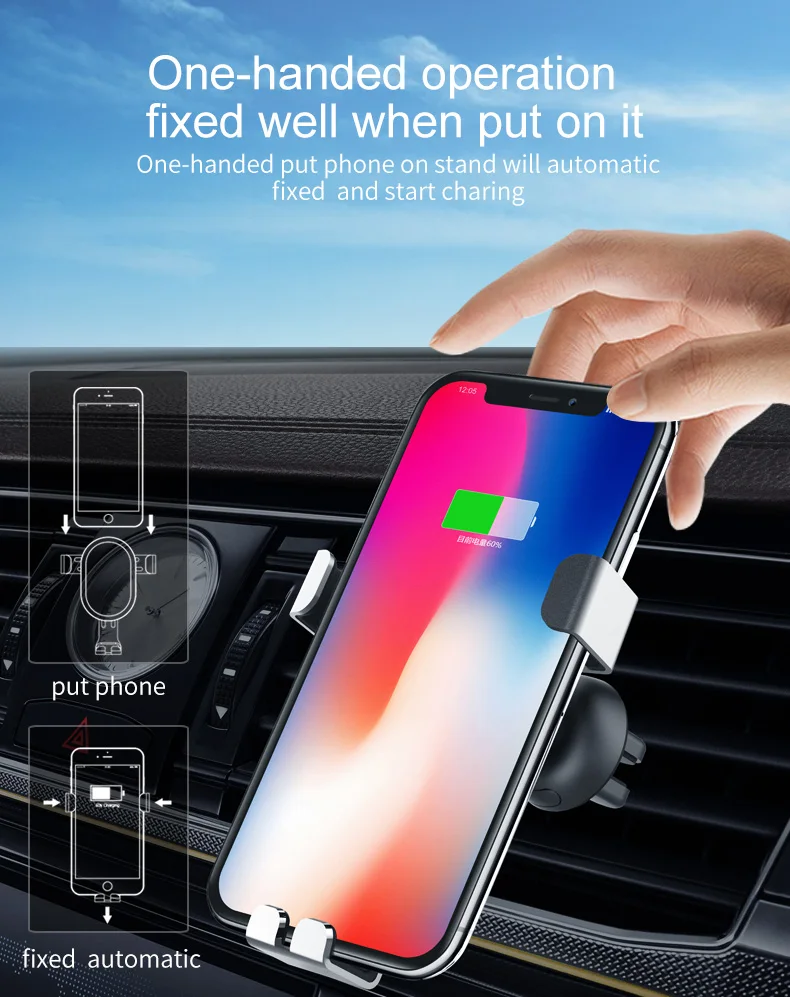 Qi Wireless Car Charger Phone For Iphone Samsung Mobile Charging usb Quick 3.0 Fast 10W 5V/2A | Мобильные телефоны и