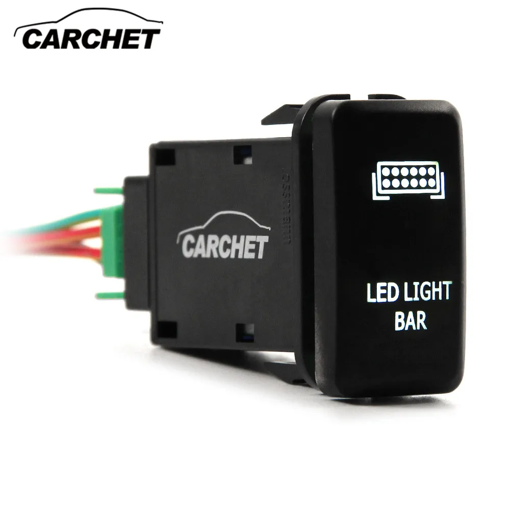 CARCHET 12v LED подсветка для автомобиля Стайлинг кнопочный переключатель 12V