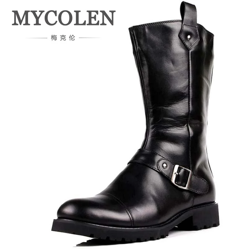 MYCOLEN/Мужская обувь высокие ботинки из натуральной кожи на плоской подошве в