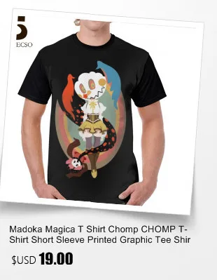 Madoka Magica футболка Chomp CHOMP футболка с коротким рукавом с графическим принтом Футболка полиэстер Милая классическая мужская футболка 6xl