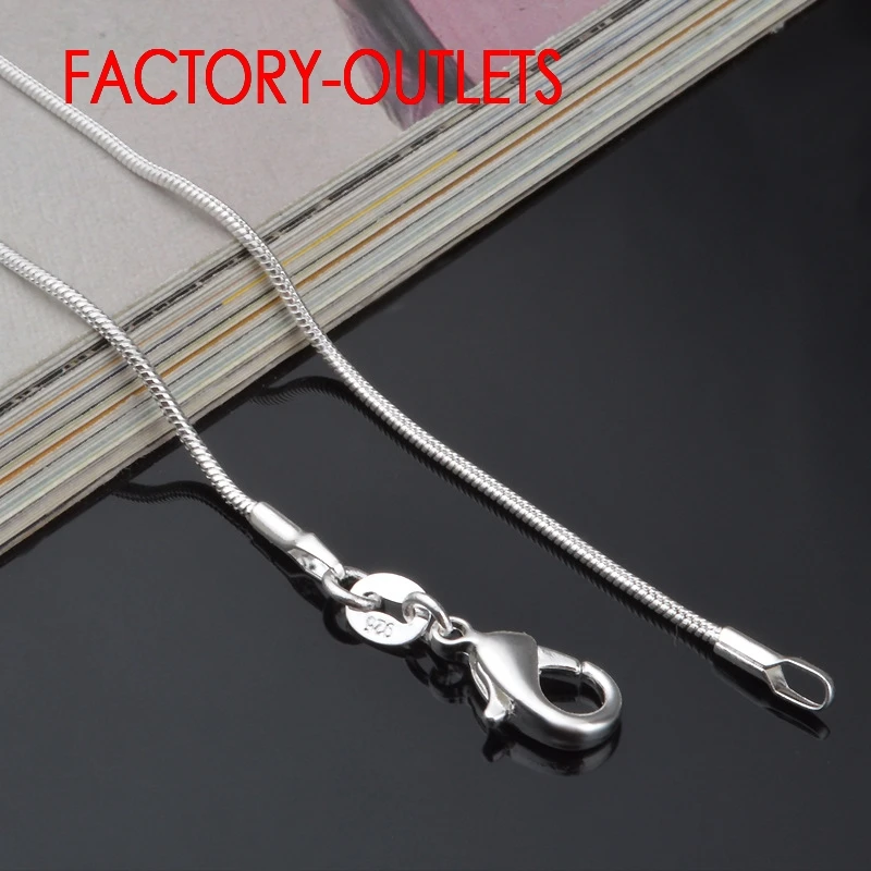 1PC Jewelry Findings 16&quot-30&quot Necklace 925 Silver 1.2MM Snake Chain Lobeter Clasp Jewellery For Pendant Women | Украшения и