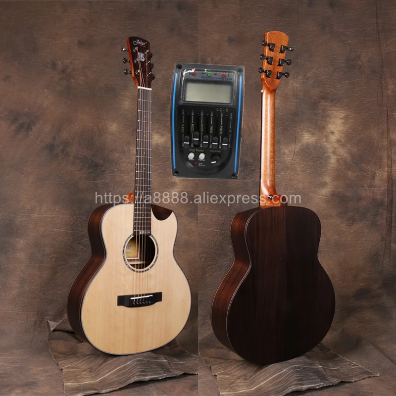 3" гитара с Массив ели top/Rosewood Body, половина cutaway Body, электрическая гитара ras с тюнером звукоснимателя, JD-M318SCE