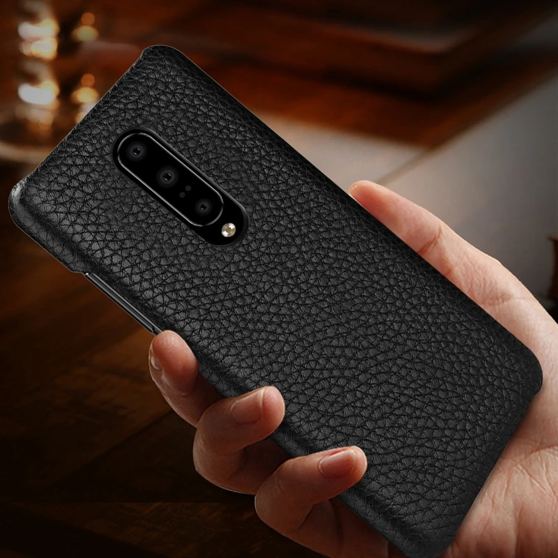 Чехол для Oneplus 7 Pro чехол из натуральной кожи с узором Личи 6T роскошный One plus |