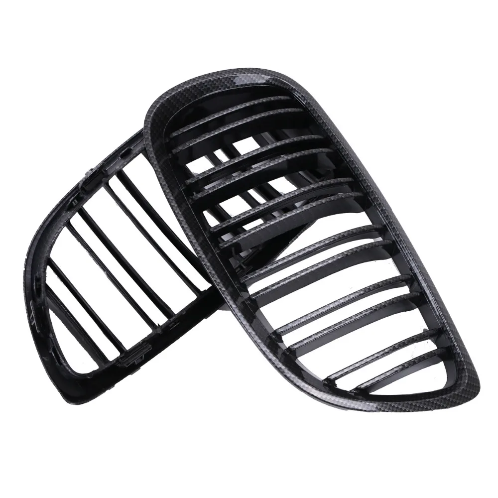 Углеродистая черная двойная линия Передняя ножная решетка гриль для BMW E92 Coupe 2