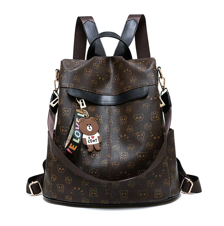 Распродажа, рюкзак Mochilas, женский рюкзак с животным принтом, Ретро стиль, женские школьные сумки с подвеской в виде медведя, повседневные сумки для книг, женские сумки с двойным плечом