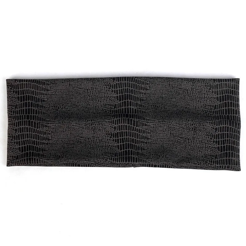 005 Dark gray Новая женская мода Boho с узором «крокодиловая кожа», плоская резинка, хлопковые эластичные повязки для волос, Женские аксессуары, тюрбан - Цвет: 005 Dark gray
